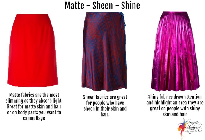 What fabric sheen suits you and your body? Matte, sheen or shine?