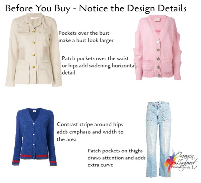 clothing > women's clothing > examples of pockets image - Visual