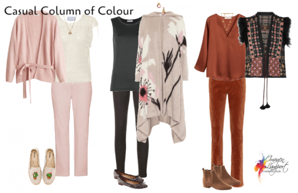 How to create a column of colour in your outfits to elongate and slim
