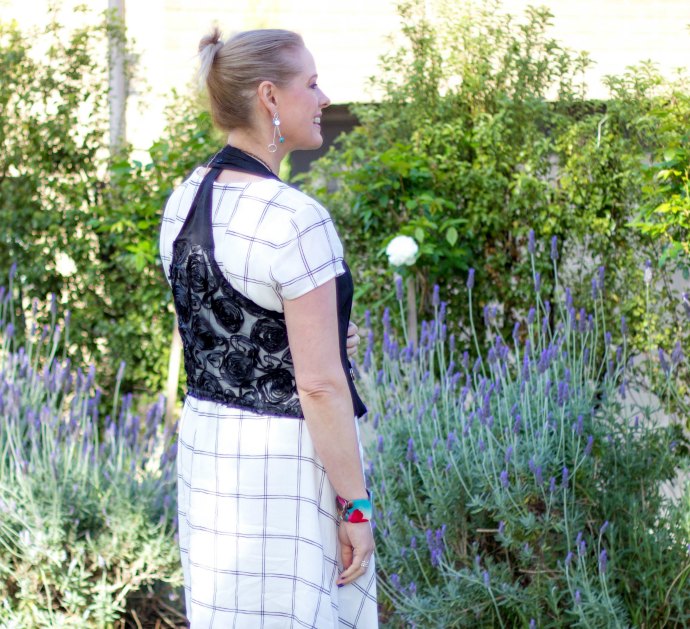 5 ways to wear a waistcoat - the ribbon lace back creates detail and interest