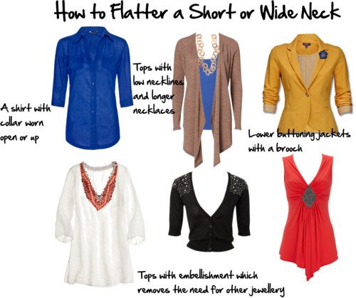 how to flatter a short or wide neck