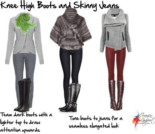 knee high boots with skinny jeans