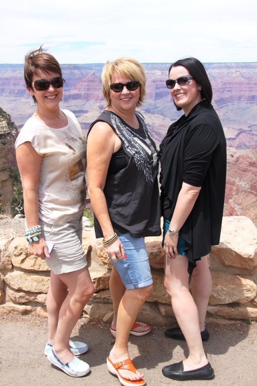 The Melbourne Posse at the Grand Canyon - with Clare Maxfield (far left) and Jo Shires (middle)