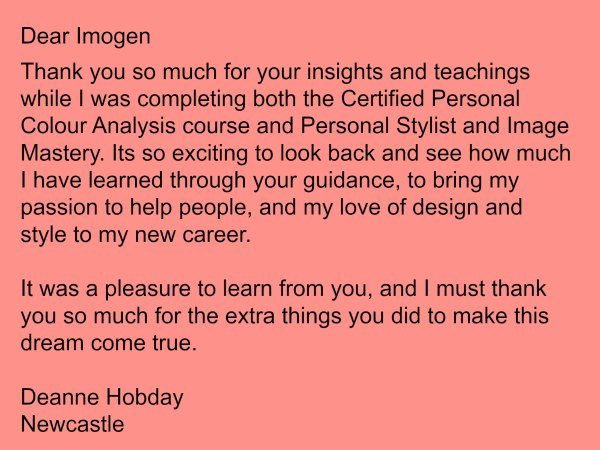 Personal Stylist training testimonial Academy of Professional Image