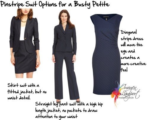 stripe suit options for a petite