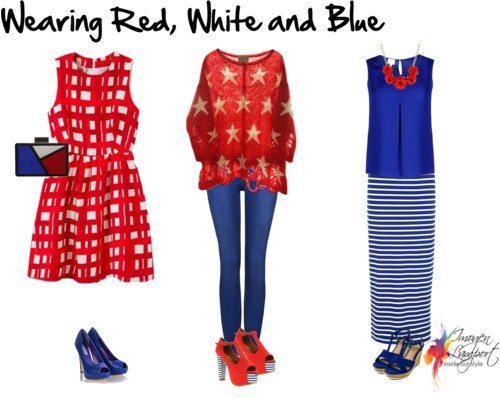 Wearing red white and blue