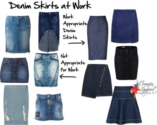 Business casual 2025 jean skirt