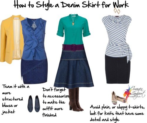 Denim skirt shop smart casual