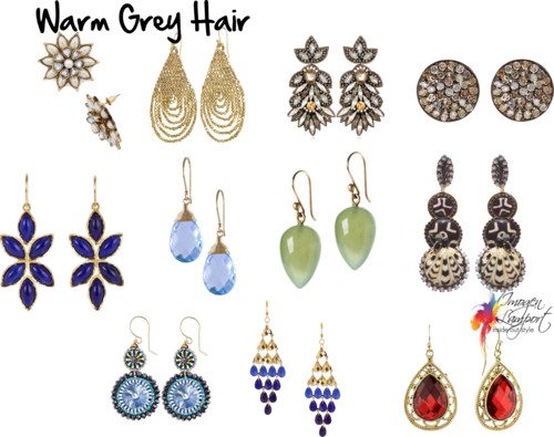 warm grey hair earrings