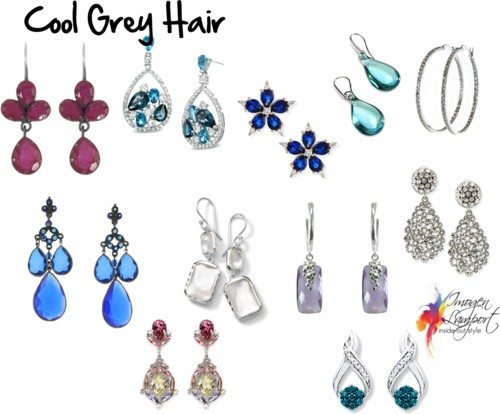 earrings for cool grey hair