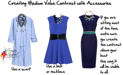 medium value contrast with accessories