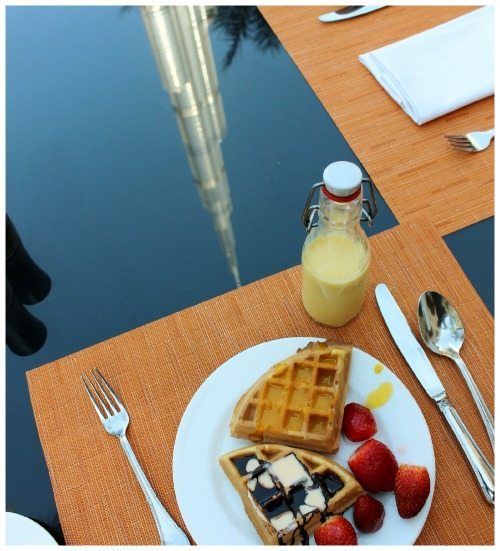 My yummy breakfast and the Burj Khalifa