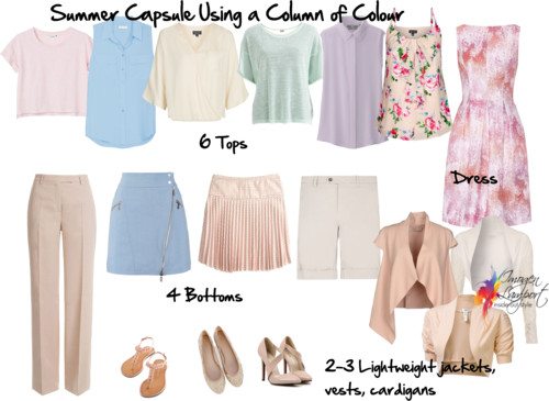 summer capsule wardrobe column of colour