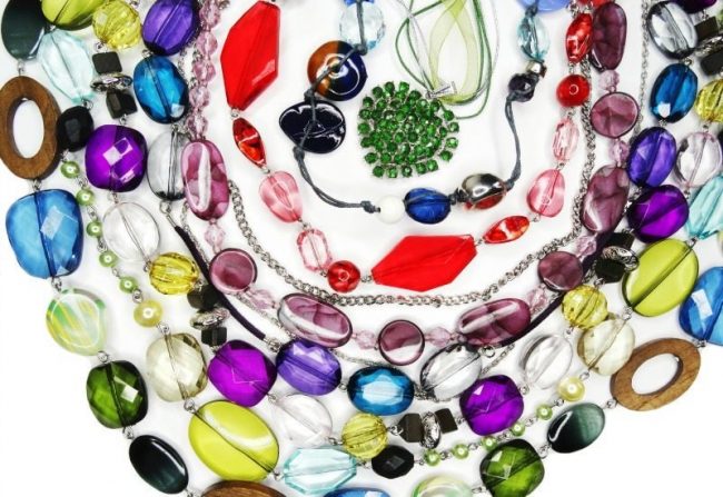 bright crystals beads fashion background jewellery
