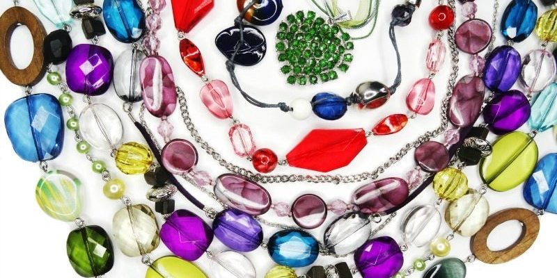 bright crystals beads fashion background jewellery