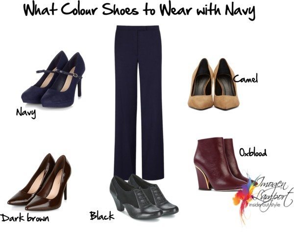 What shoes to wear with navy pants for women’s