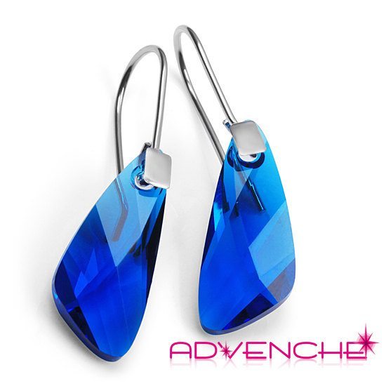 Blue Swarovski crystal earrings
