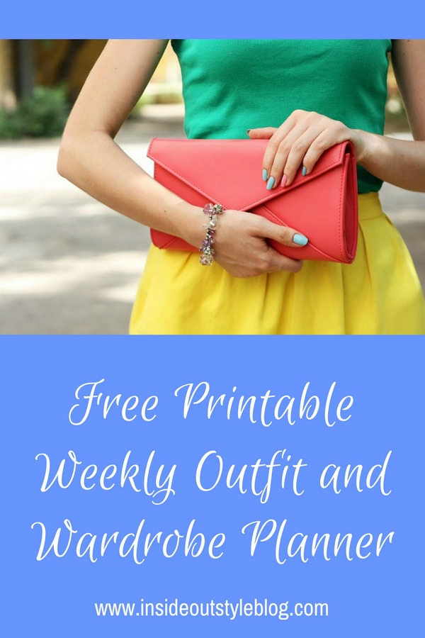 Get your free printable weekly outfit and wardrobe planner