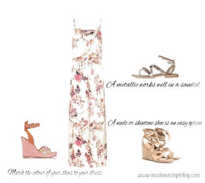 heels to wear with maxi dress