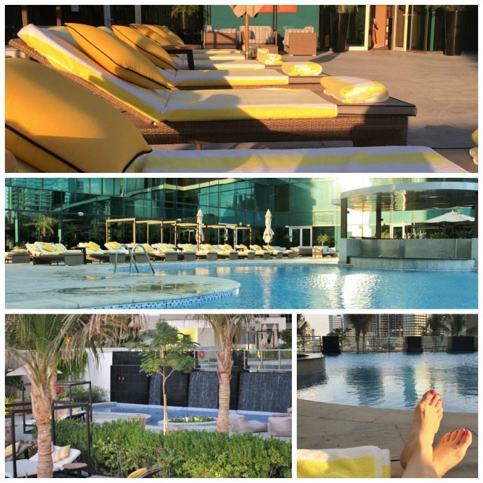 Relax by the pool at the Taj Dubai hotel