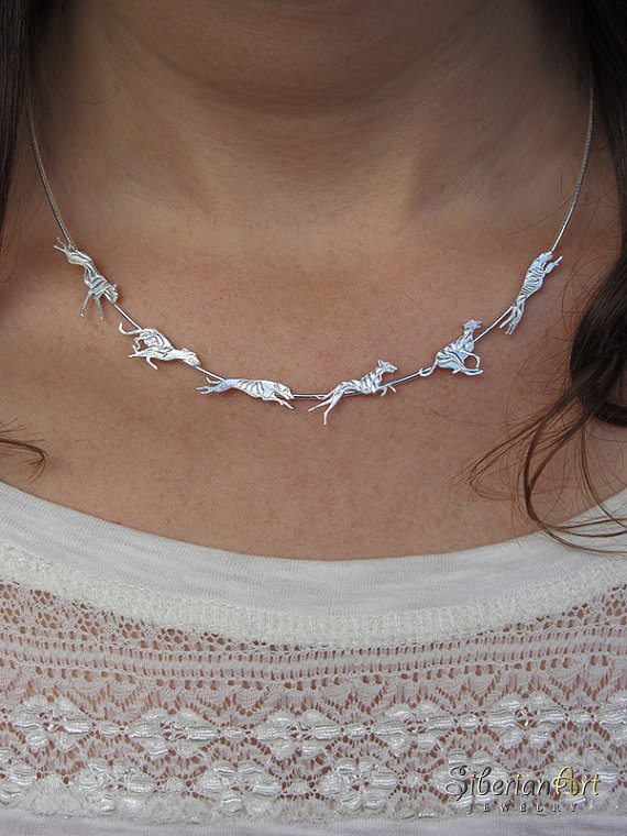 Whippet or greyhound necklace