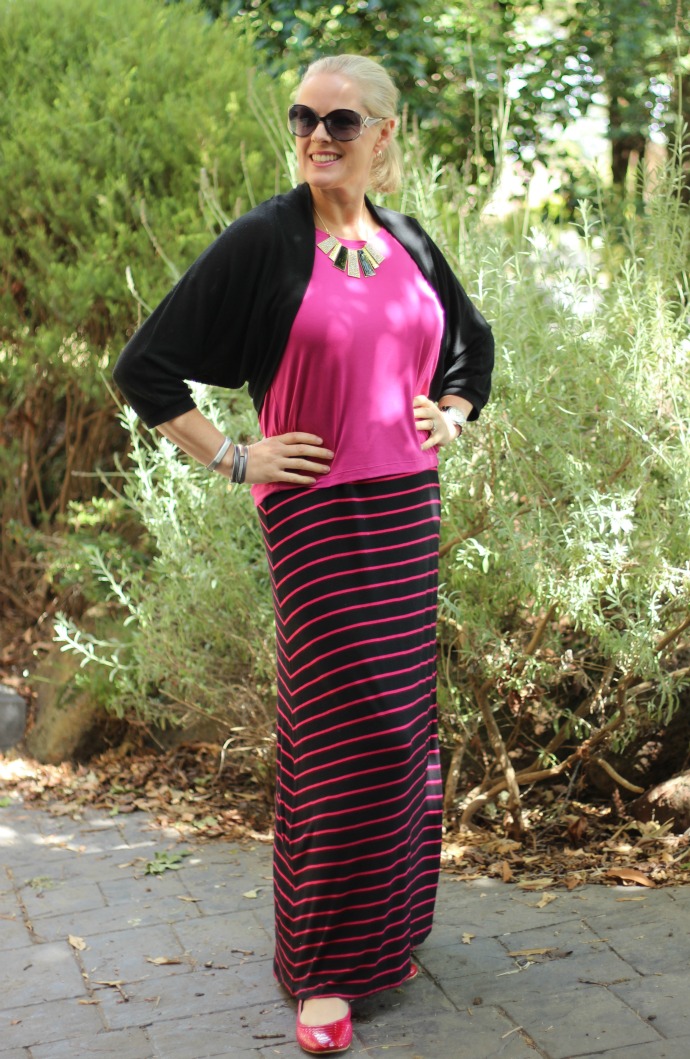 Summer dressing in a maxi skirt with Scarlettos flats