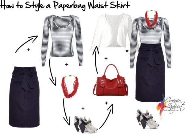 Paperbag skirt style sale