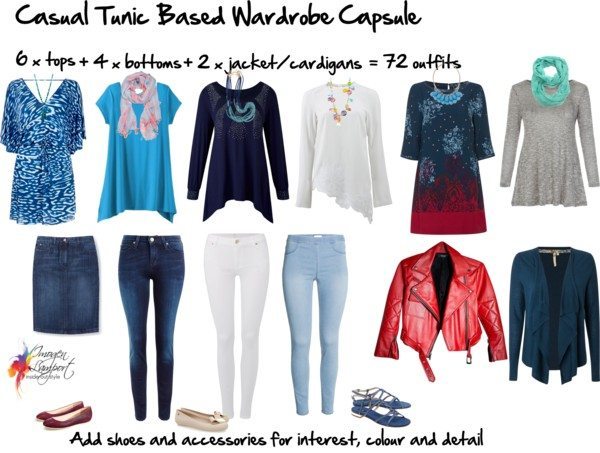 Casual tunic based wardrobe capsule