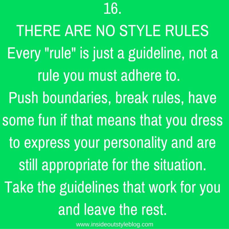 16.THERE ARE NO STYLE RULES