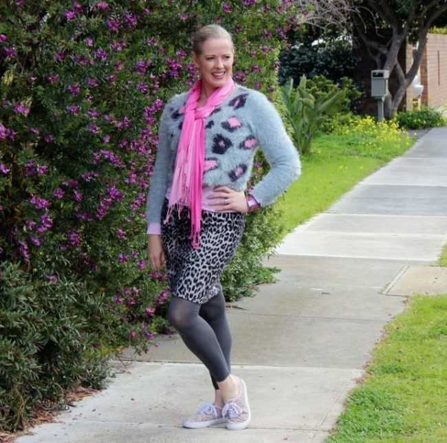 leopard skirt and sandshoes How your shoes impact upon your outfit.