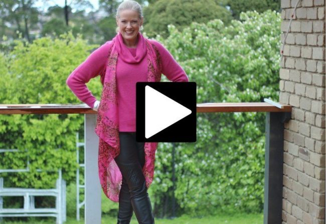 scarf-tie-video-turn-your-scarf-into-a-vest how to tie your scarf to turn it into a vest - great for a large rectangular scarf - insideoutstyleblog.com