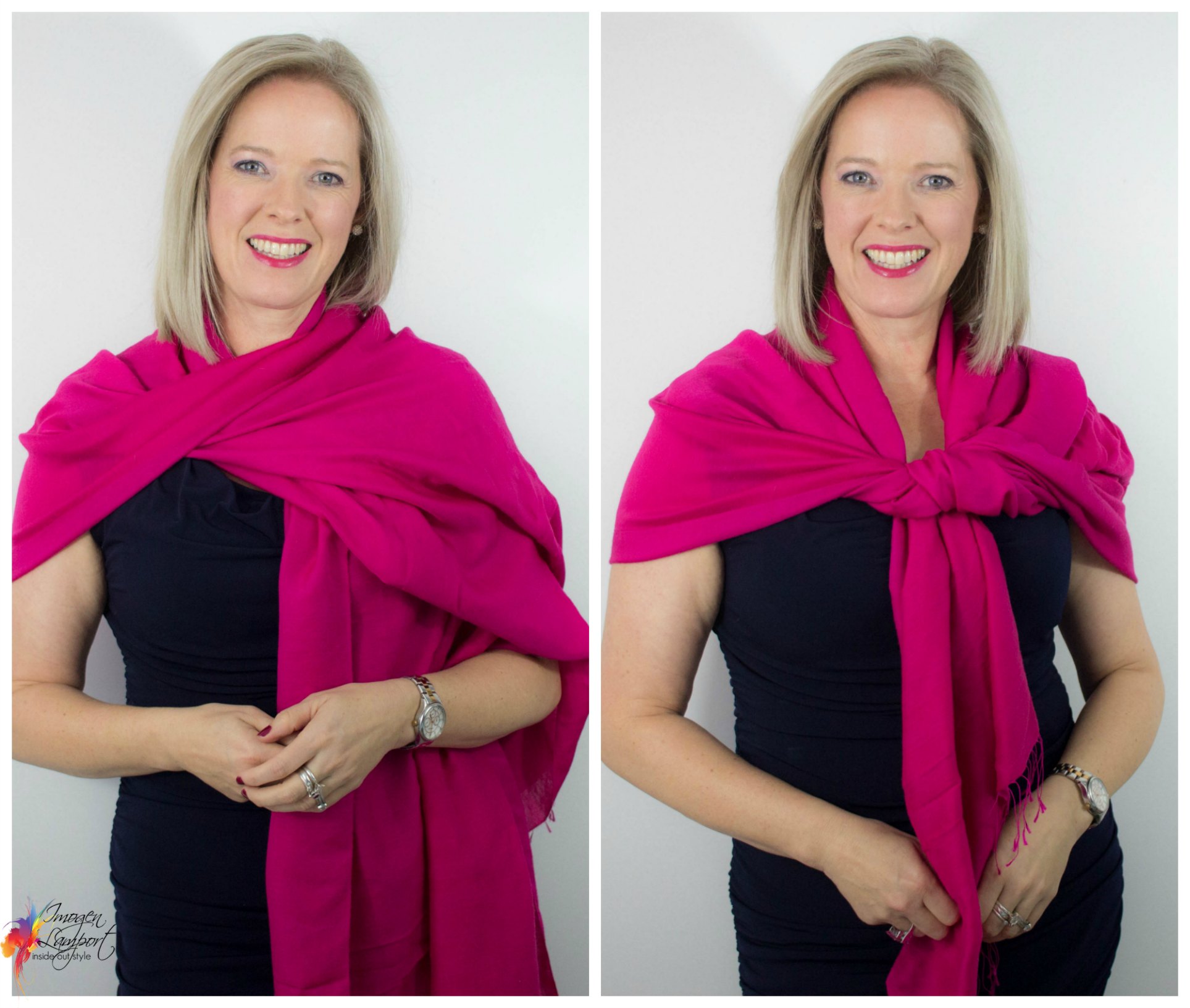 6 Ways to Wear a Pashmina Wrap Over an Evening Dress Inside Out