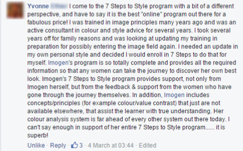 7 Steps to Style program - testimonial - find out what others think about it