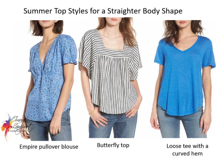 Summer top styles for no-waisted body shapes - what to wear when it's hot and humid
