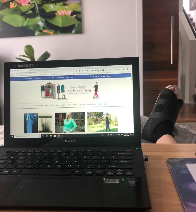 Working from my bed after bunion surgery