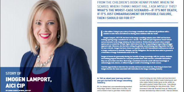 Imogen Lamport interview in AICI Global Magazine