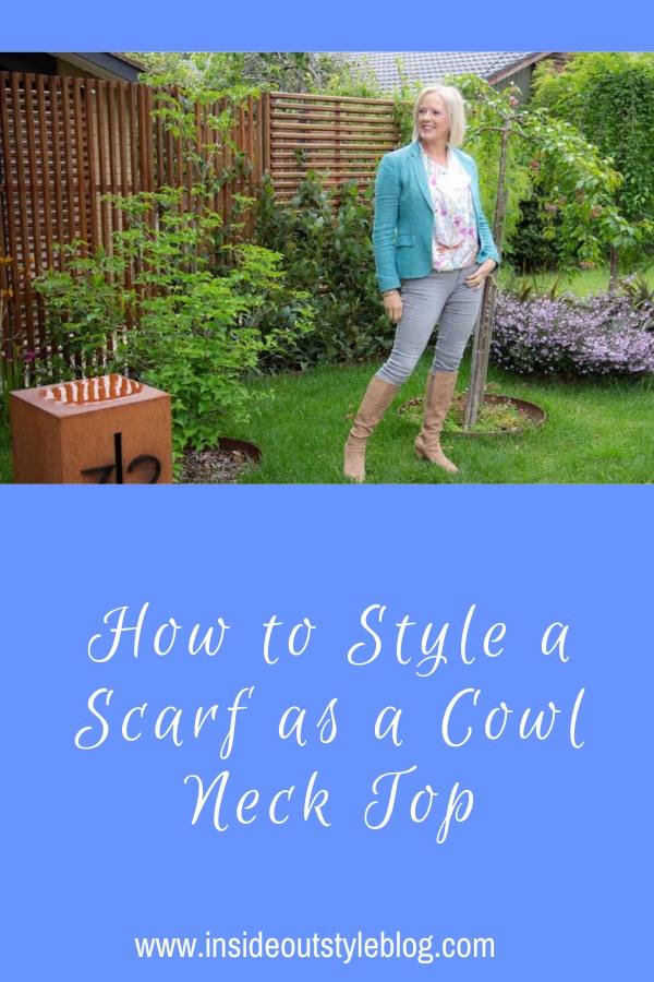 How to Style a Scarf as a Cowl Neck Top