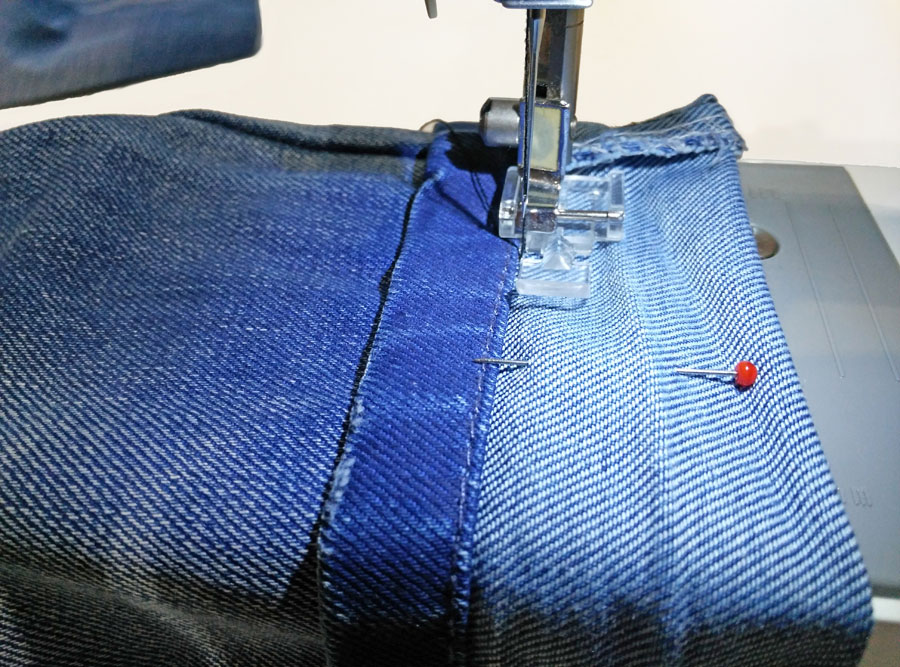 how to hem jeans and keep the original stitching