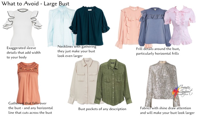 Necklines and features to avoid when you have a large bust