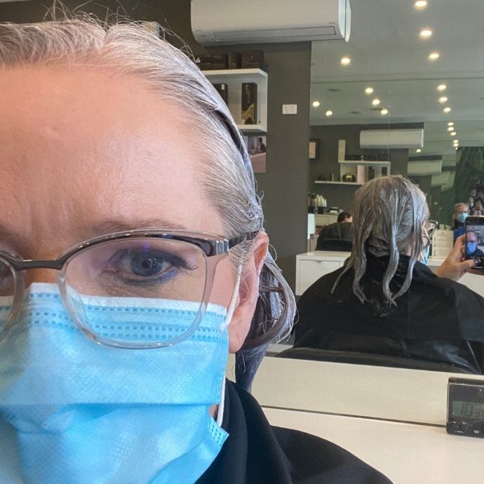 After 5 months in lockdown no hairdressers open - going grey from blonde