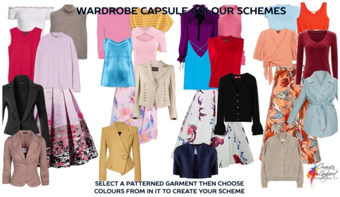 Wardrobe Capsule colour scheme selection - build it around a patterned garment