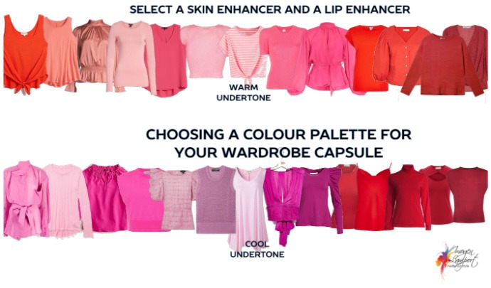 Wardrobe Capsule Colour Scheme - skin and lip enhancers