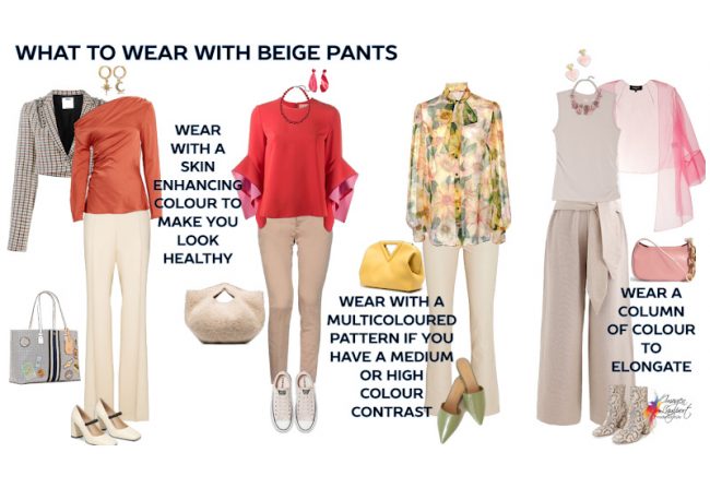 what to wear with your beige pants