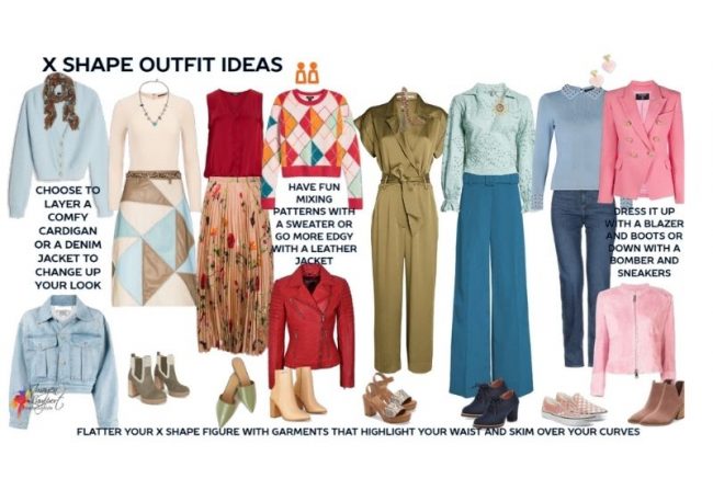 Flattering X body shape outfit ideas Flattering X body shape outfit ideas