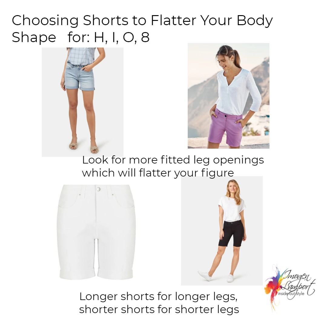 Choosing shorts to flatter your body shape: H shape, 8 Shape, I shape and O shape