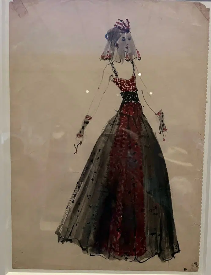 Coco Chanel Fashion Exhibition at the NGV - black dress fashion illustration