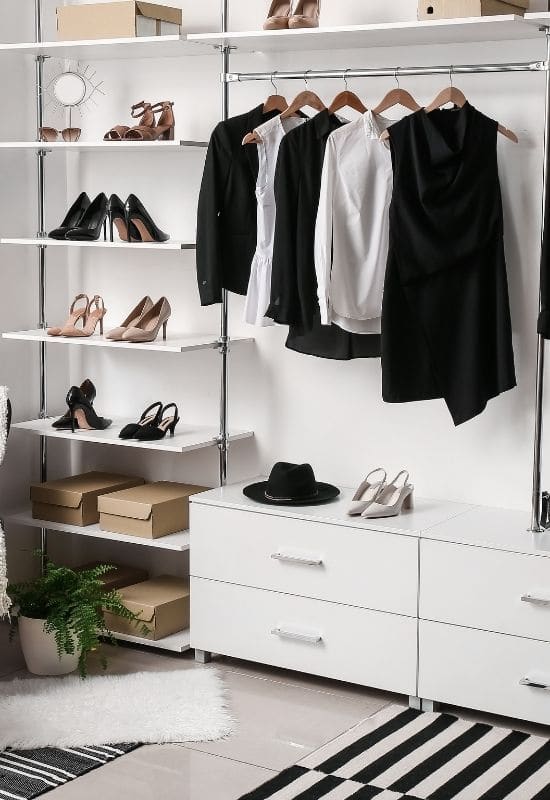 black and white wardrobe