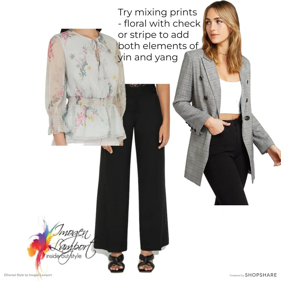 Mixing prints for an ethereal look at work