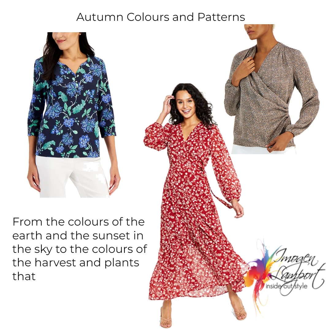 Choose patterns and colours that relate to nature in Autumn