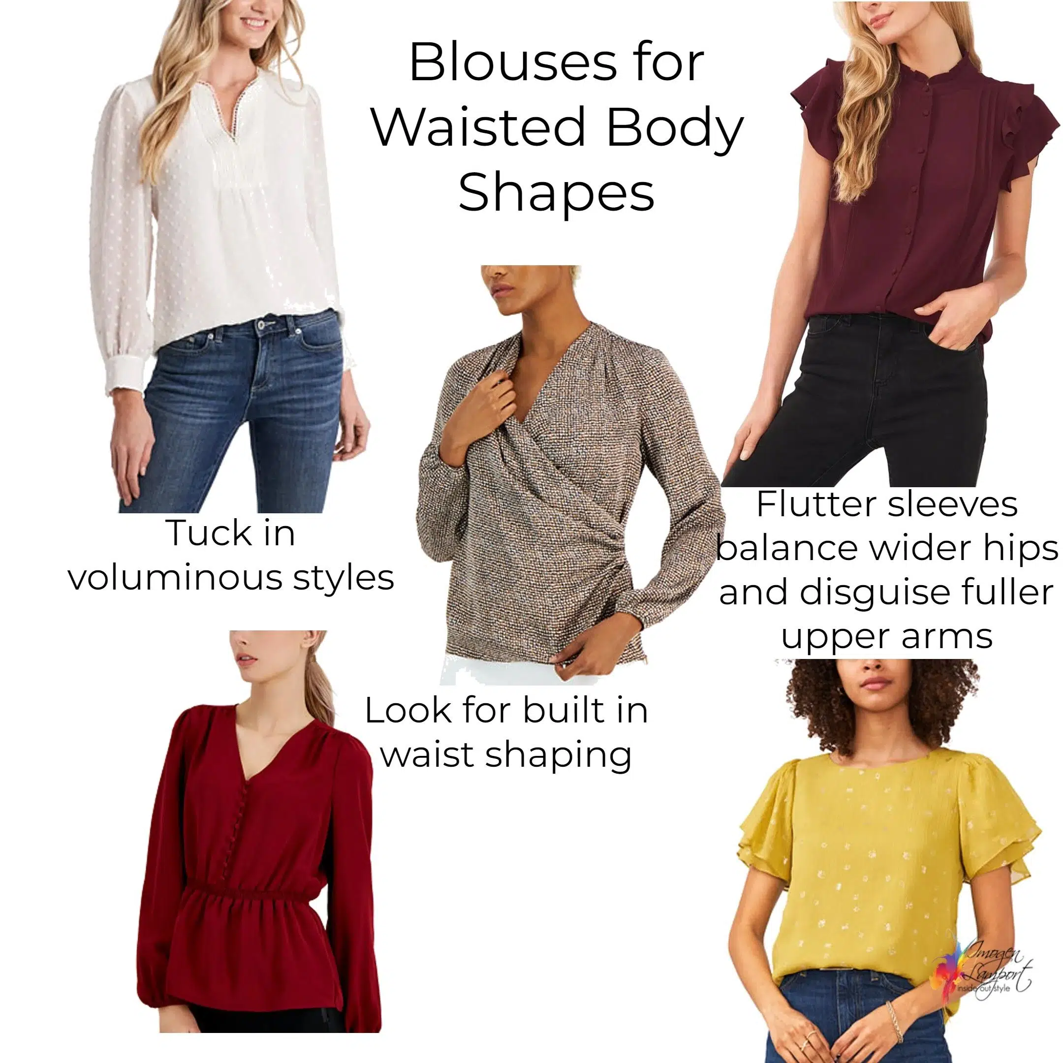 Blouses for your waisted body shape - hourglass, pear